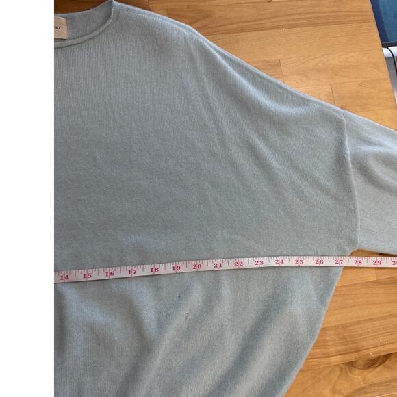 Loulou Studio Cashmere Sweater in Blue Ice Melange Size Medium Oversized Boxy - Picture 10 of 10